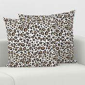 leopard - animal print with white background natural tan cheetah spots