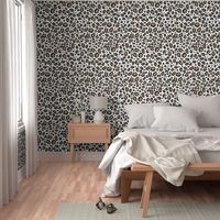 leopard - animal print with white background natural tan cheetah spots