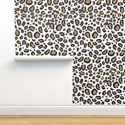 leopard - animal print with white background natural tan cheetah spots