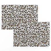 leopard - animal print with white background natural tan cheetah spots