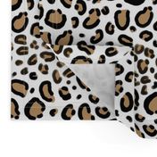 leopard - animal print with white background natural tan cheetah spots