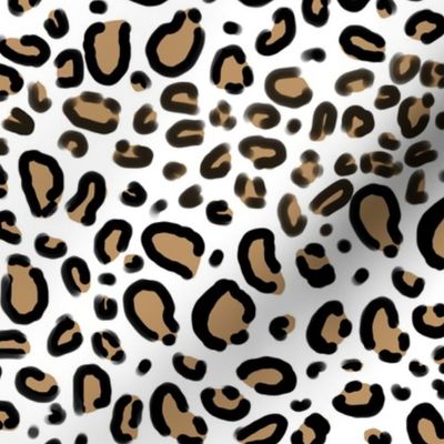 leopard - animal print with white - Spoonflower