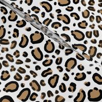 leopard - animal print with white background natural tan cheetah spots