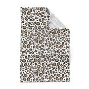 leopard - animal print with white background natural tan cheetah spots