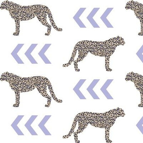 cheetah - lavender chevron arrow with leopard animal print