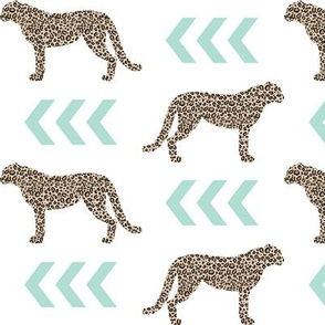 cheetah - mint chevron arrows animal leopard print