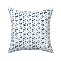 waves navy blue ocean minimal print