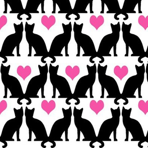 cats heart pink cute girly cat lady print