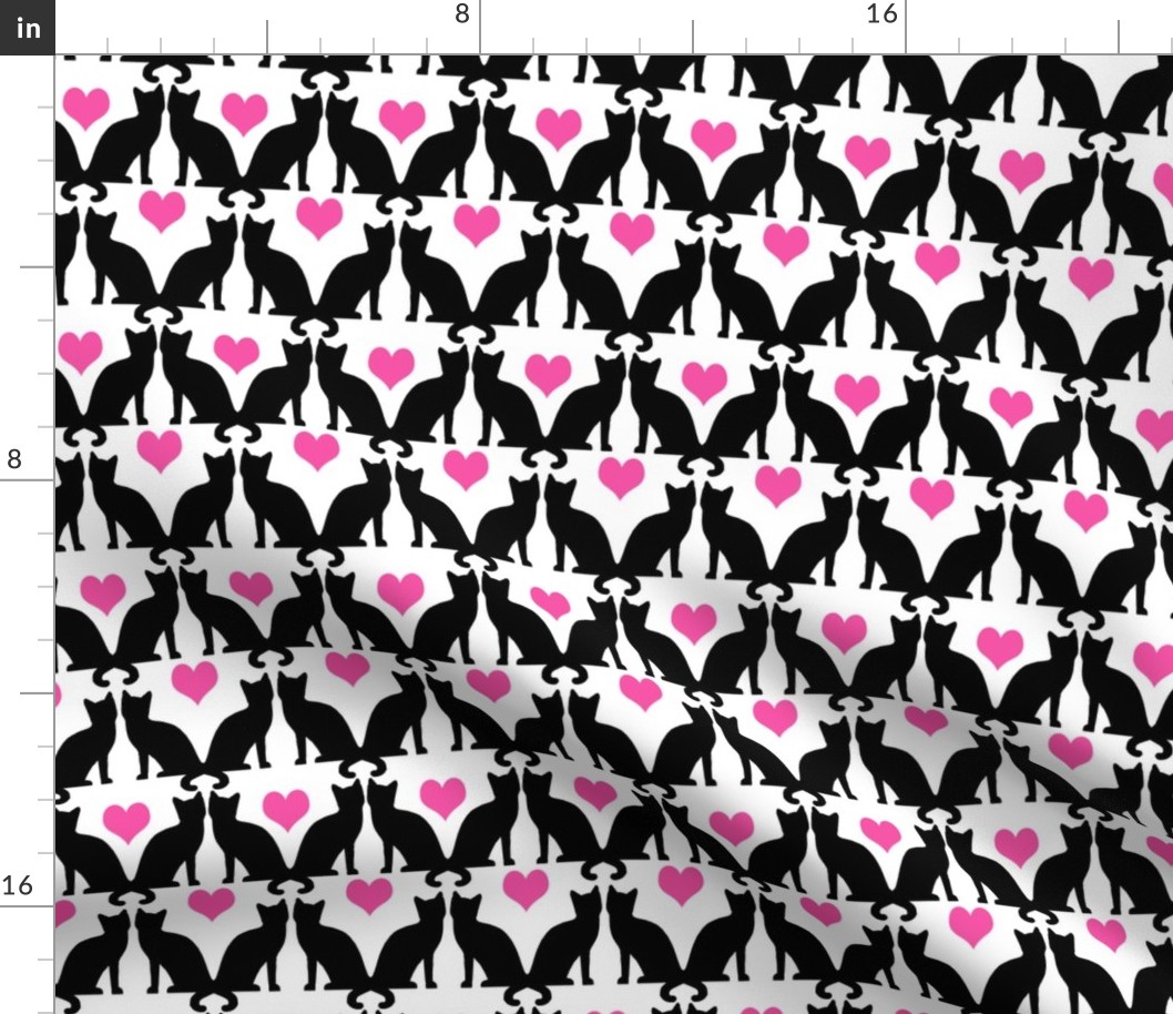 cats heart pink cute girly cat lady print