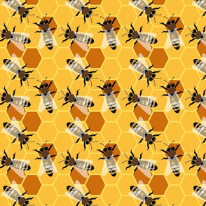 Bees in Their Honeycomb