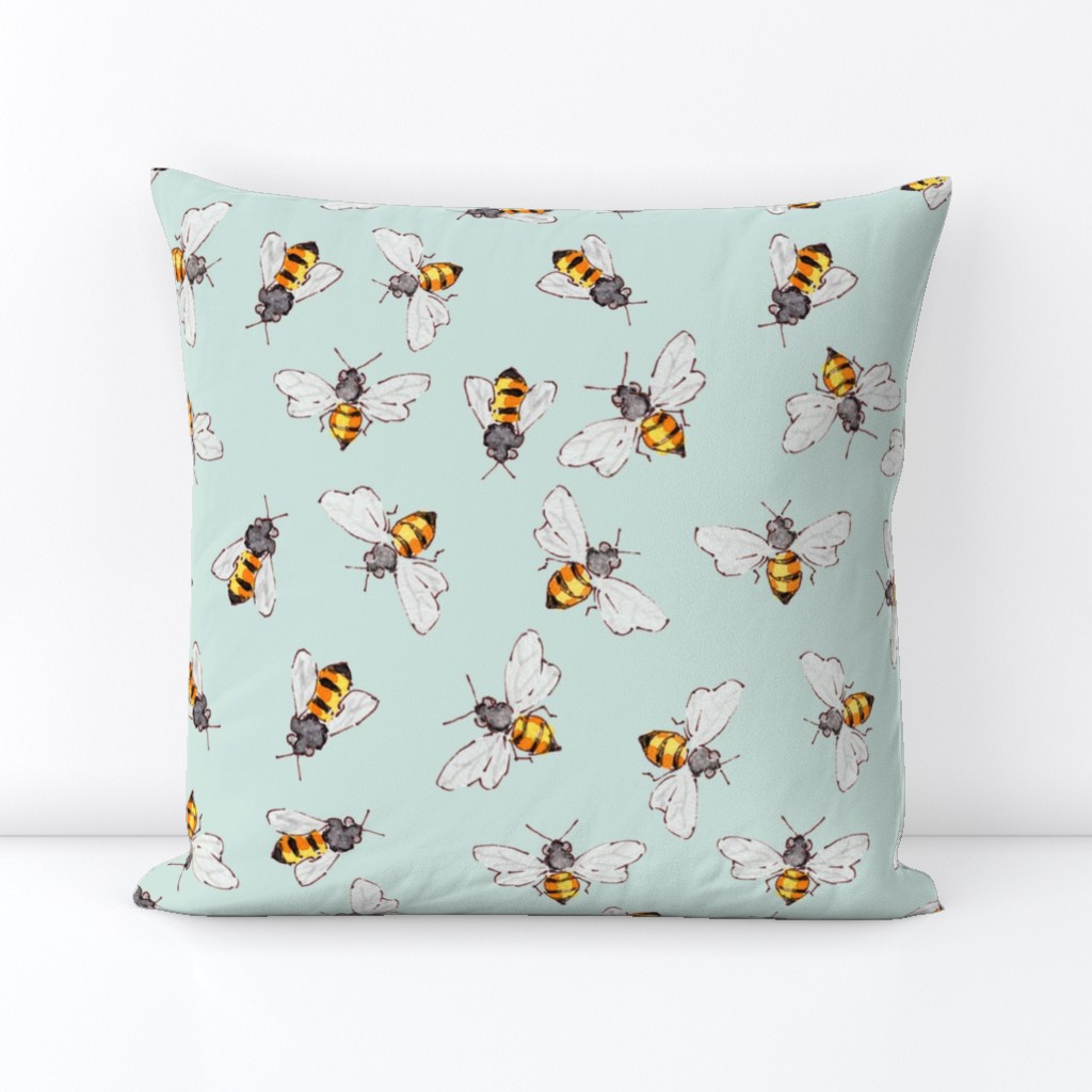 Bees Sky Blue--More Bigger Bees for Anna