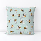 Bees Sky Blue--More Bigger Bees for Anna