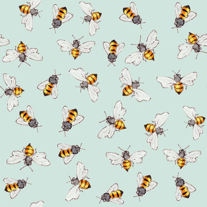 Bees Sky Blue--More Bigger Bees for Anna