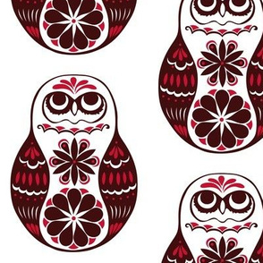 Flower Owls, Solo, in Red