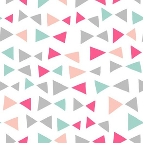 Tropical Triangles - Pale Pink, Bright Pink, Pale Turquoise, Slate by Andrea Lauren