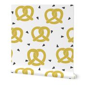 pretzel // mustard yellow pretzel philadelphia food novelty funny print