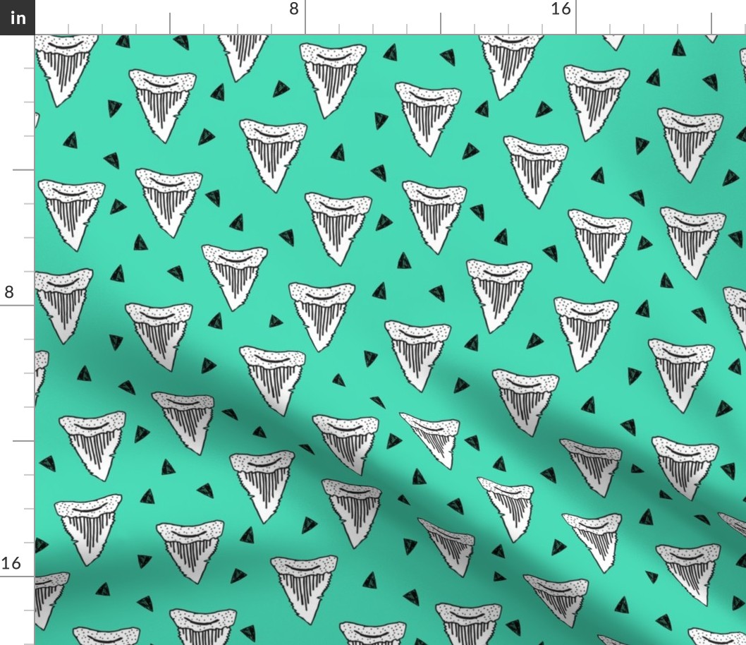 shark tooth // shark teeth bright green sharks shark teeth design