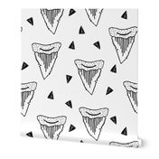 shark tooth // shark teeth sharks shark fabric black and white kids shark pattern shark fabric shark design andrea lauren