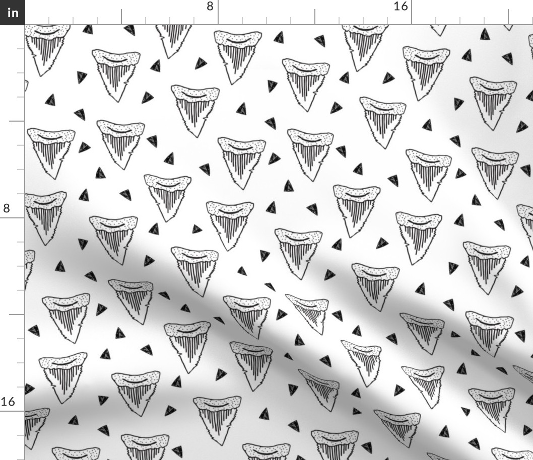 shark tooth // shark teeth sharks shark fabric black and white kids shark pattern shark fabric shark design andrea lauren