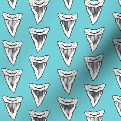 shark tooth // sharks shark blue aqua kids room boys fabric andrea lauren