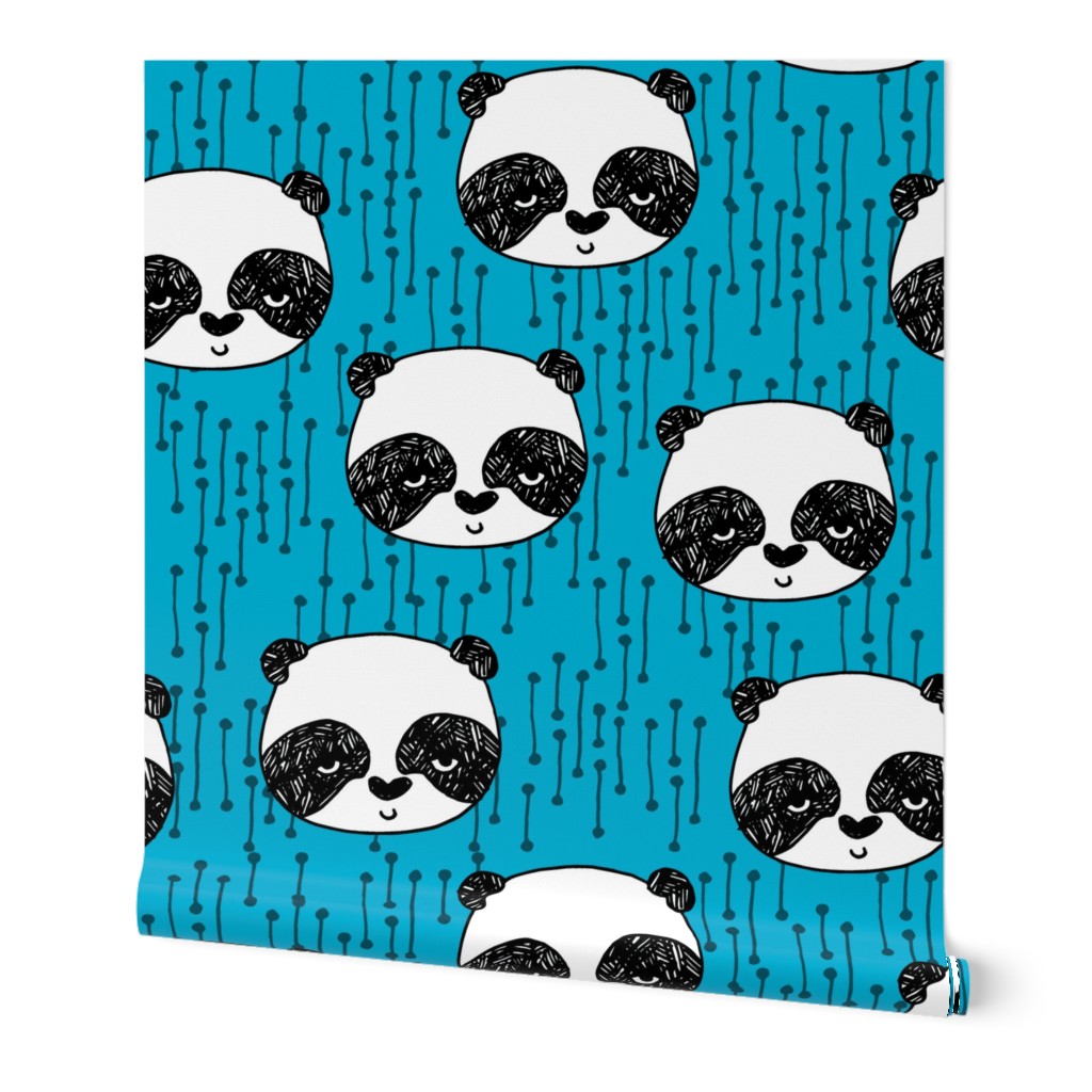 pandas // panda head cute panda fabric kawaii cute pandas scandi nursery baby