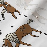 painted horses // geo horse triangles kids horse brown