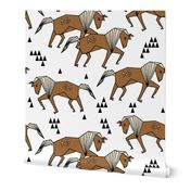 painted horses // geo horse triangles kids horse brown