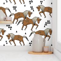 painted horses // geo horse triangles kids horse brown