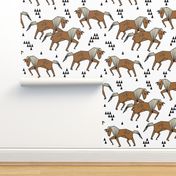 painted horses // geo horse triangles kids horse brown