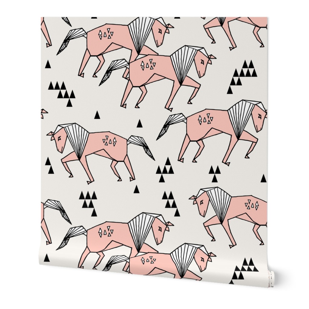 geo horse // horses painted horse triangles pink girls 