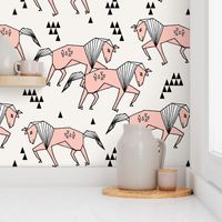 geo horse // horses painted horse triangles pink girls 