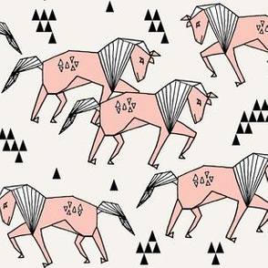 geo horse // horses painted horse triangles pink girls 