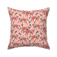 horses // horse geometric horse pink coral kids girls nursery