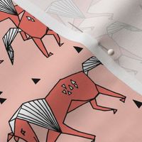 horses // horse geometric horse pink coral kids girls nursery