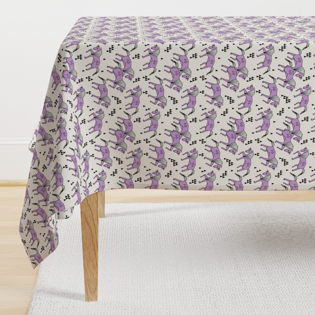 horses // geometric animal horse purple and cream off-white kids nursery baby