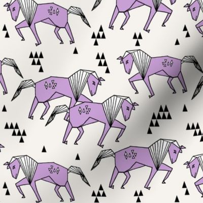 horses // geometric animal horse purple and cream off-white kids nursery baby