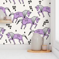 horses // geometric animal horse purple and cream off-white kids nursery baby