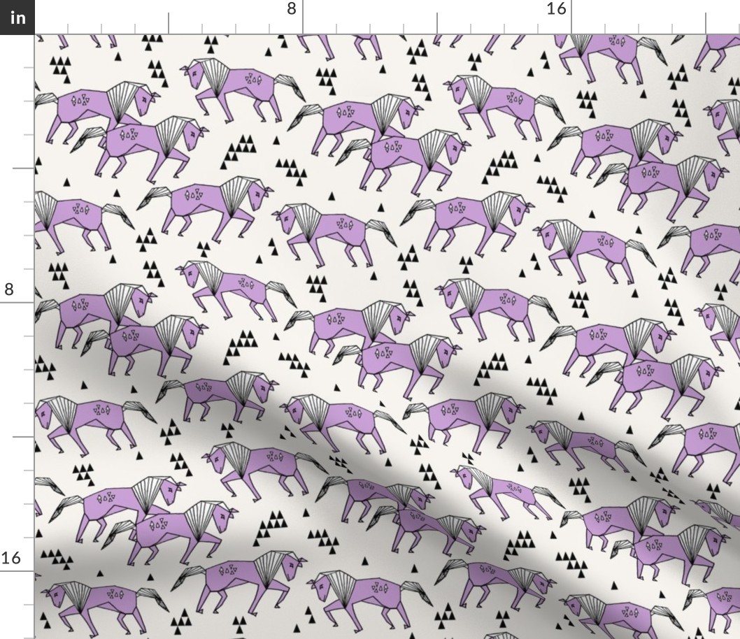 horses // geometric animal horse purple and cream off-white kids nursery baby