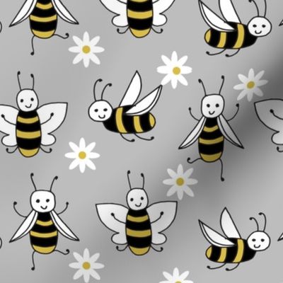 Bees - Slate Grey by Andrea Lauren