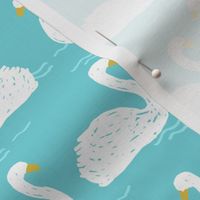 swans // aqua simple beautiful elegant birds swan pond wanter