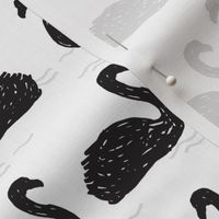 Swans in the Pond - Black and White by Andrea Lauren