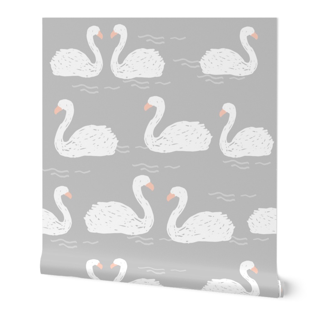 swans // grey gray swans pond ponds lake water girls simple elegant birds