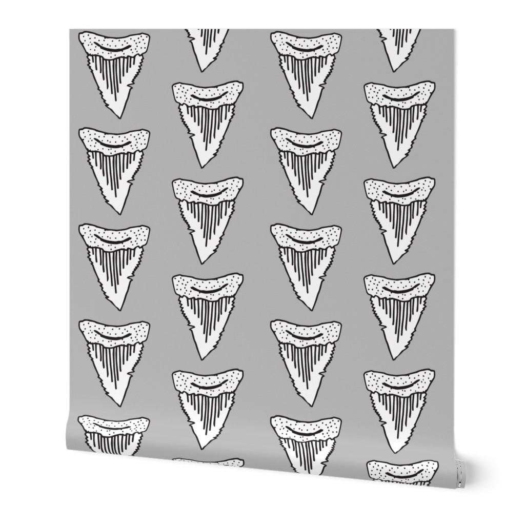 shark tooth // sharks shark fabric grey kids room shark week grey boys shark fabric by andrea lauren