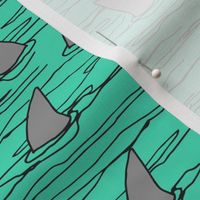 shark fin // bright green shark fabric shark design shark pattern cute kids shark pattern