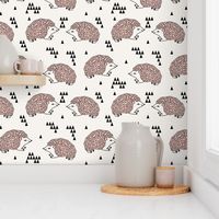 Geo Hedgehog - Pale Pink and Cream by Andrea Lauren