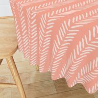 Herringbone on Coral / Salmon Pink 