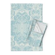 Floral Pattern in Duck Egg Blue & Cream 