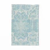 Floral Pattern in Duck Egg Blue & Cream 