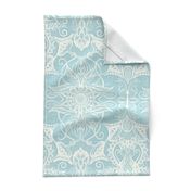 Floral Pattern in Duck Egg Blue & Cream 