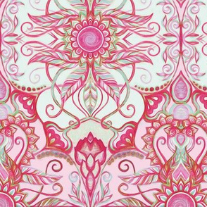 Art Nouveau Floral in Magenta & Mint